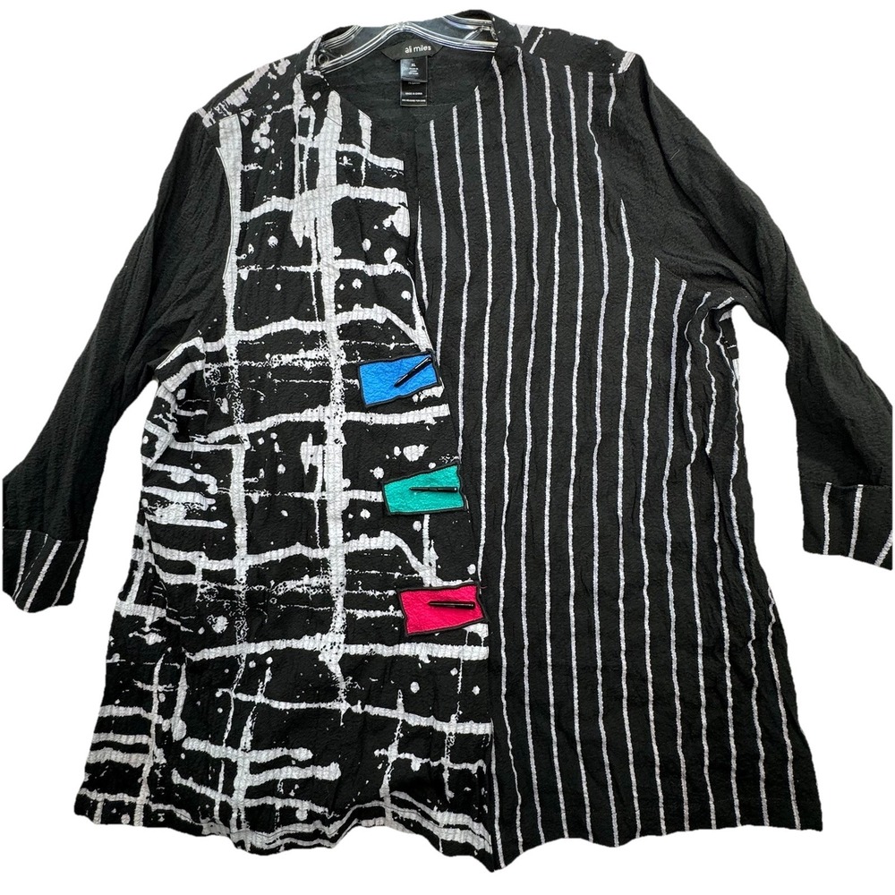Y2K Art To Wear Button Up Shirt Women's XL Eclectic Artsy Retro Funky